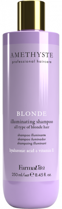 Sampon profesional iluminator pentru par blond, cu acid hialuronic si vitamina E, Farmavita Amethyste Blonde, 250 ml [1]