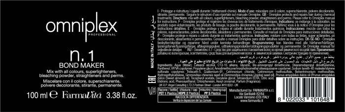 Set tratament profesional pentru protectia parului in timpul procedurilor chimice Farmavita Omniplex Nr.1 + Nr.2, 2 x 100 ml [2]