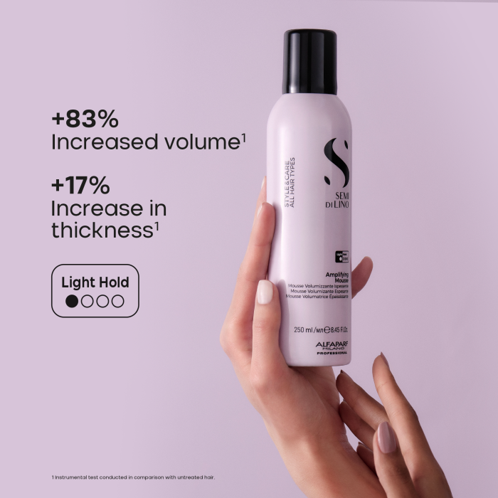 Spuma cu fixare usoara pentru volum Alfaparf Semi di Lino Style & Care Amplifying Mousse, 250 ml [5]