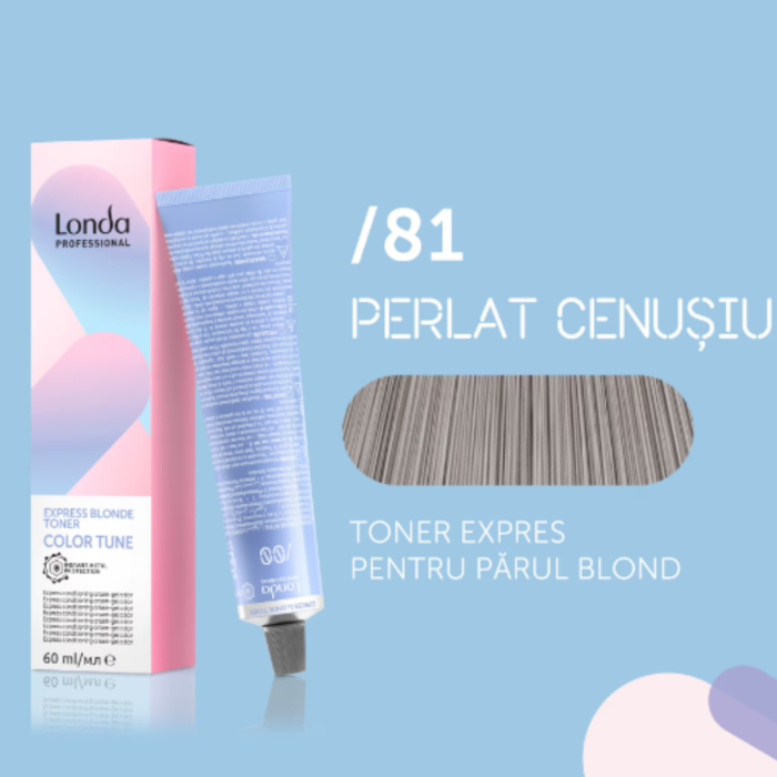 Toner pentru par blond Londa Professional Color Tune Express Blonde  /81, Perlat Cenusiu, 60 ml [2]