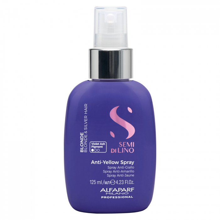 Tratament spray leave-in pentru neutralizarea tonurilor de galben Alfaparf Semi di Lino Blonde Anti-Yellow Spray,  125 ml [2]