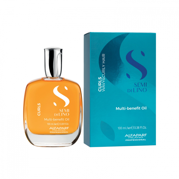 Ulei tratament pentru par cret sau ondulat Alfaparf Semi di Lino Curls Multi-Benefit, 100 ml [2]