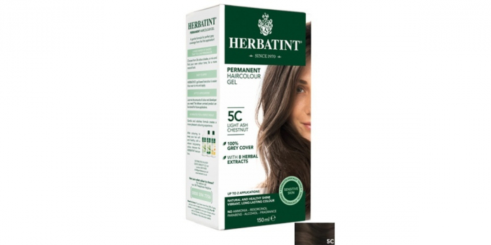 Vopsea de par permanenta fara amoniac Herbatint Castaniu Cenusiu Deschis 5C, 150 ml [2]