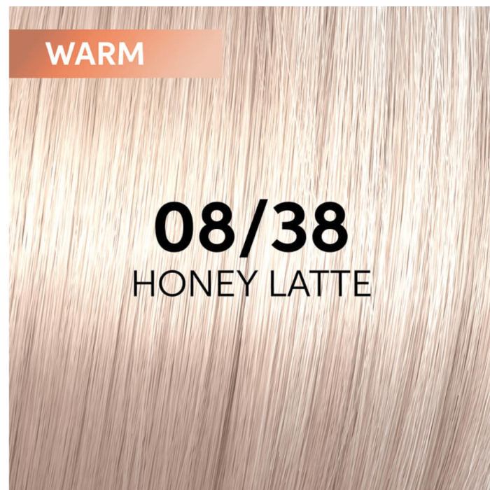 Vopsea de par semi-permanenta Wella Professionals Shinefinity Zero Lift Glaze 08/38, Warm Honey Latte, 60 ml [2]