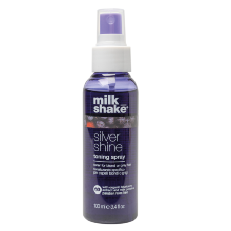 STYLING - Toner Spray Silver Shine pentru par blond sau grizonat, Milk Shake Silver Shine Toning Spray, 100 ml
