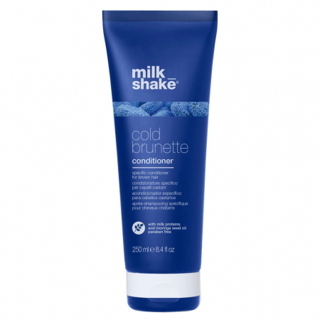 BALSAMURI - Balsam nuantator pentru neutralizarea tonurilor portocalii/aramii ale parului saten/brunet, Milk Shake Cold Brunette, 250 ml
