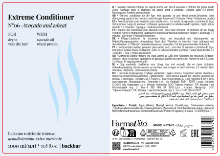 Balsam pentru par uscat Farmavita Back Bar cu avocado si grau N°06, 1000 ml [1]