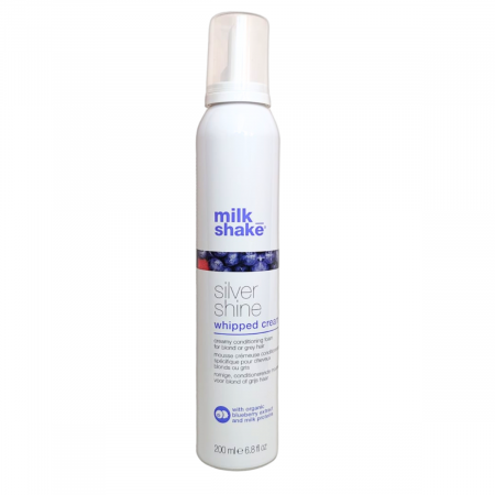 Balsam spuma pentru par blond, gri sau alb Milk Shake Silver Shine Whipped Cream, 200ml [1]