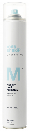 STYLING - Fixativ cu sustinere naturala si finish lejer, Milk Shake Lifestyling Hairspray Medium Hold, 500 ml