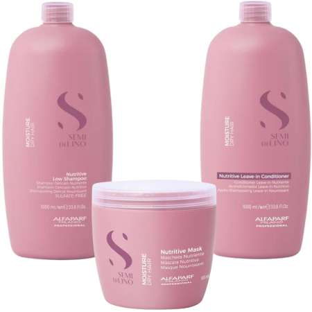 Kit complet pentru hidratare Alfaparf Semi di Lino Moisture Nutritive, Salon Size [0]