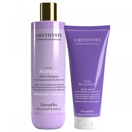 Kit Farmavita Amethyste Cool Blonde Ingrijire completa pentru par blond: hidratare, protectie si tonuri reci stralucitoare [0]