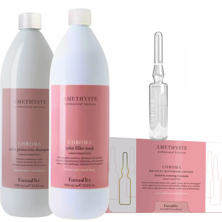 Kit Farmavita Amethyste Chroma Lux pentru parul vopsit – Culoare vibranta, stralucire intensa si hidratare rafinata - Salon size [0]