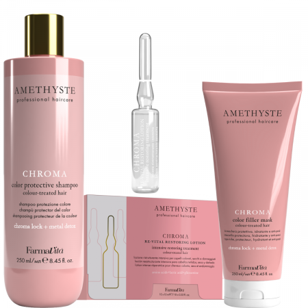 Kit Farmavita Amethyste Chroma Lux pentru parul vopsit – Culoare vibranta, stralucire intensa si hidratare rafinata [0]