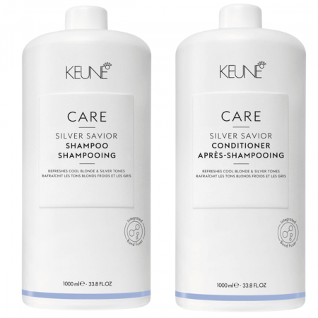 Kit ingrijire completa pentru par blond Keune Care Silver Savior, Salon Size [0]