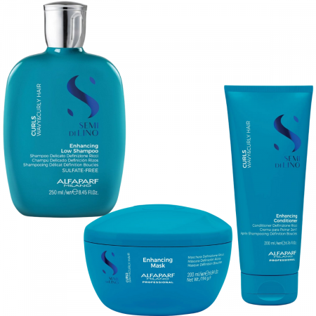 Kit ingrijire completa pentru par cret sau ondulat Alfaparf Semi di Lino Curls Enhancing [0]