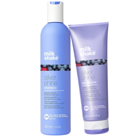 Kit neutralizare si stralucire pentru par blond, gri sau alb Milk Shake Silver Shine [0]