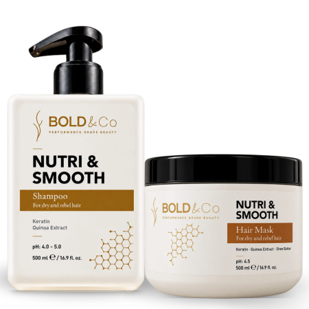 SAMPOANE - Kit tratament nutritiv si hidratant pentru par uscat si rebel BOLD&Co NUTRI&SMOOTH