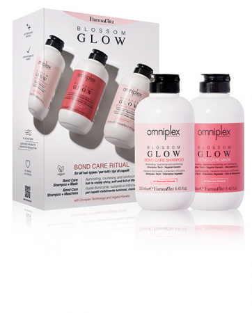 MASTI - Kit tratament pentru toate tipurile de par FarmaVita Omniplex Blossom Glow, 250 ml + 250 ml