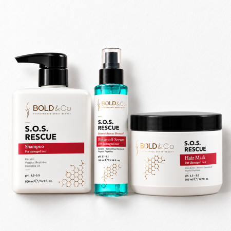 MASTI - Kit tratament reparator intensiv pentru par degradat BOLD&Co SOS RESCUE