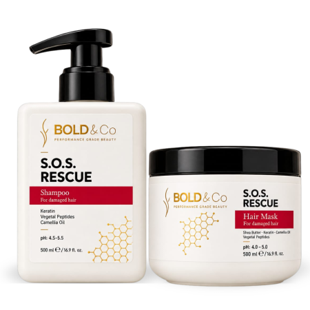 SAMPOANE - Kit tratament reparator pentru par degradat BOLD&Co SOS RESCUE