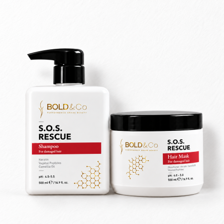 SAMPOANE - Kit tratament reparator pentru par degradat BOLD&Co SOS RESCUE