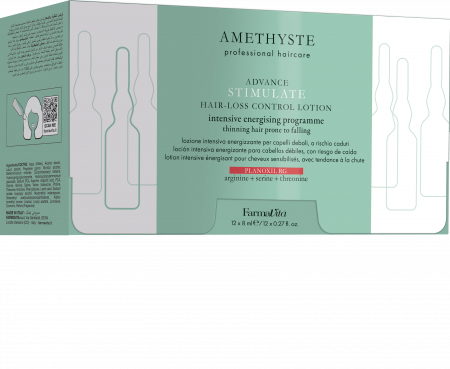 FIOLE TRATAMENT - Fiole tratament profesional impotriva caderii parului, cu arginina, serina si treonina, Farmavita Amethyste Stimulate, 12 x 8 ml