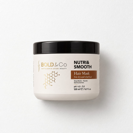 Masca hidratanta pentru par uscat si rebel BOLD&Co NUTRI&SMOOTH Hair Mask, 500 ml