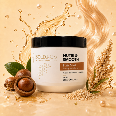 Kit tratament nutritiv si hidratant pentru par uscat si rebel BOLD&Co NUTRI&SMOOTH [0]