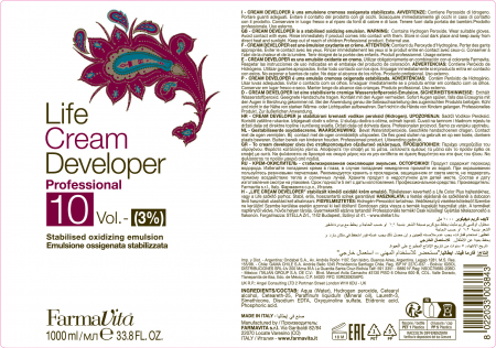 Oxidant crema Farmavita Life Cream Developer 10 Vol, 1000 ml [1]