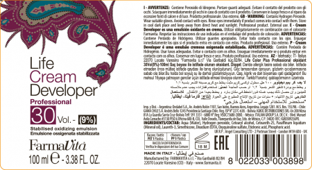 Oxidant crema Farmavita Life Cream Developer 30 Vol, 100 ml [1]