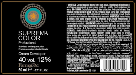 Oxidant crema Farmavita  Suprema Color Cream Developer 40 Vol, 60 ml [1]