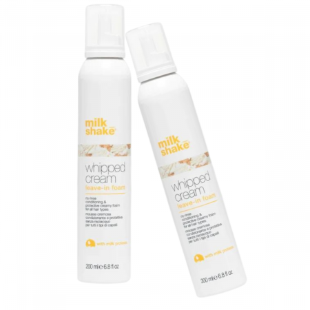 Pachet DUO Balsam spuma leave-in pentru toate tipurile de par Milk Shake Whipped Cream Leave-In, 200 ml