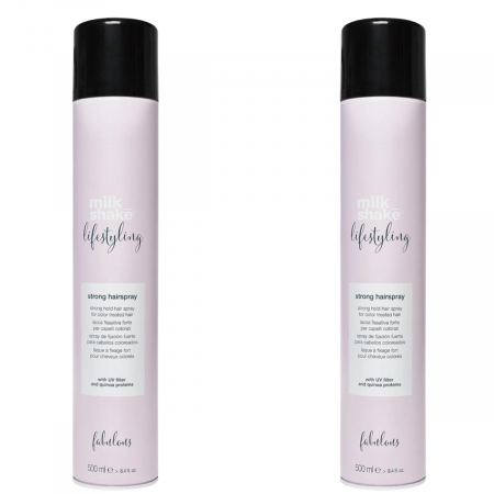 STYLING - Pachet DUO Fixativ cu fixare puternica Milk Shake Lifestyling Fabulous, 500 ml