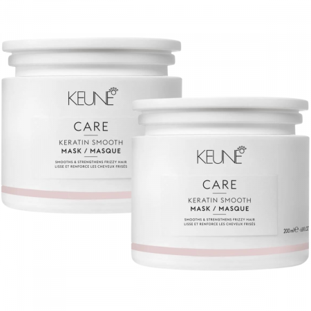 MASTI - Pachet DUO Masca cu cheratina pentru disciplinare si fortifiere profunda Keune Care Keratin Smooth, 200 ml