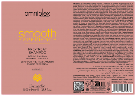 Sampon de netezire pre-tratament Omniplex Smooth Experience Pre-Treat Shampoo, 1000 ml [1]