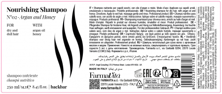 Sampon hranitor pentru par uscat cu argan si miere Farmavita Back Bar N°02, 250 ml [1]