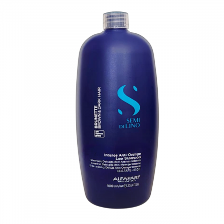 Sampon pentru neutralizarea tonurilor de portocaliu Alfaparf Semi di Lino Brunette Anti-Orange Low, 1000 ml [1]