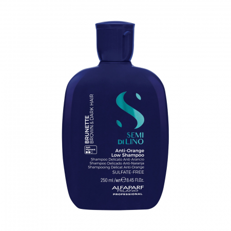 Sampon pentru neutralizarea tonurilor de portocaliu Alfaparf Semi di Lino Brunette Anti-Orange Low, 250 ml [1]