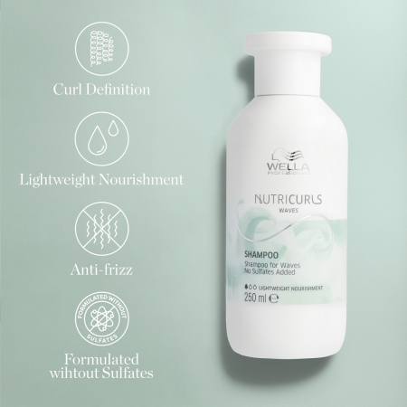 Sampon pentru onduleuri fara sulfati Wella Professionals Nutricurls Waves, 250 ml [3]