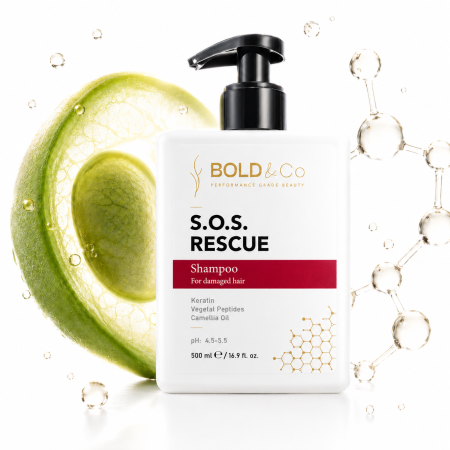 Sampon pentru par degradat BOLD&Co SOS RESCUE Shampoo, 500 ml [2]
