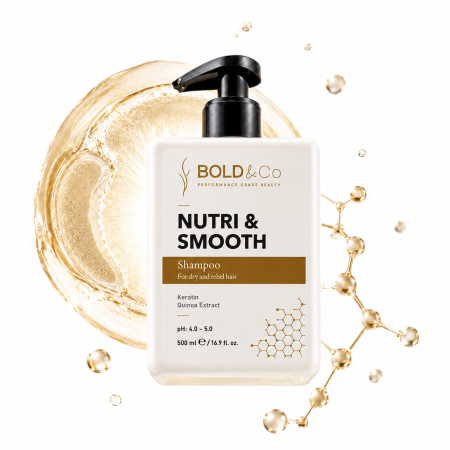 SAMPOANE - Sampon pentru par uscat si rebel BOLD&Co NUTRI&SMOOTH Shampoo, 500 ml