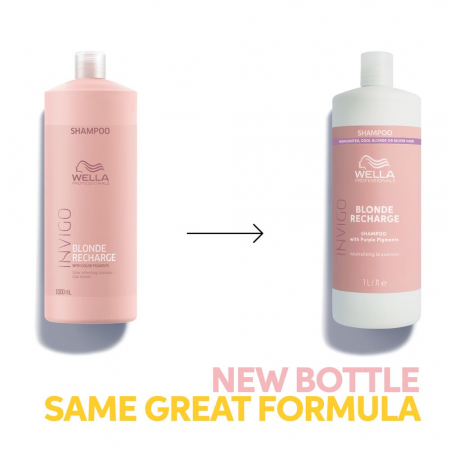 Sampon pentru pastrarea culorii pentru par vopsit blond rece Wella Professionals Invigo Recharge Cool Blonde, 1000 ml [1]