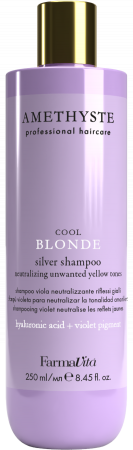 MASTI - Sampon profesional pentru par blond, cu acid hialuronic si pigment violet, Farmavita Amethyste Cool Blonde, 250 ml