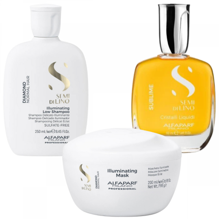Set Alfaparf Semi Di Lino Diamond Iluminating, Sampon 250 ml + Masca 200 ml + Serum 50 ml [0]