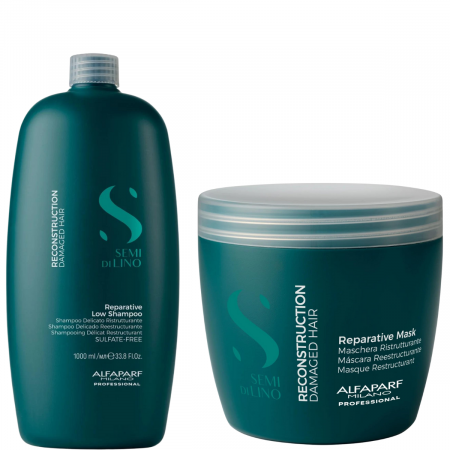 Set Alfaparf Semi Di Lino Reconstruction, Sampon 1000 ml + Masca, 500 ml [0]