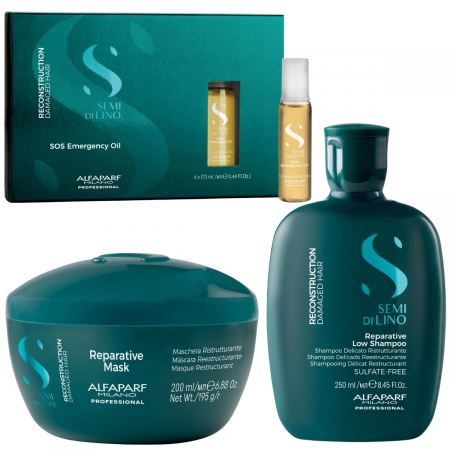Set Alfaparf Semi Di Lino Reconstruction, Sampon 250 ml + Masca 200 ml, + Serum 6 x 13 ml [0]