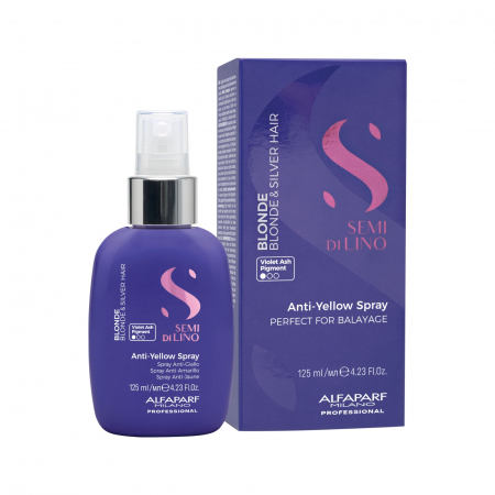 TRATAMENTE SI SERUM - Tratament spray leave-in pentru neutralizarea tonurilor de galben Alfaparf Semi di Lino Blonde Anti-Yellow Spray,  125 ml