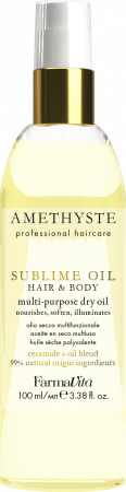 TRATAMENTE SI SERUM - Ulei reparator profesional pentru bucle, cu ceramide, uleiuri si ingrediente naturale, Farmavita Amethyste Curl, 100 ml