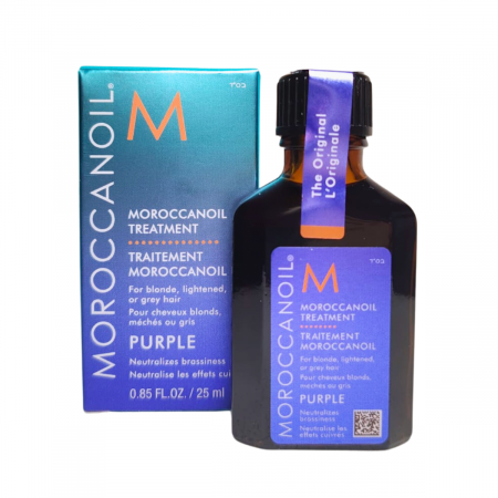 TRATAMENTE SI SERUM - Ulei tratament pentru par blond, cu reflexii deschise sau grizonat, Moroccanoil Treatment Purple, 25 ml