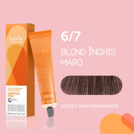 VOPSEA - Vopsea de par demi-permanenta Londa Professional Demi-Permanent Color Cream 6/7, Blond Inchis Maro, 60 ml